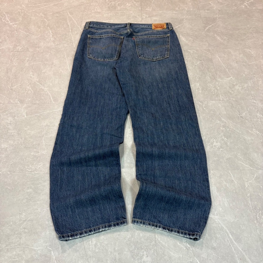 Levis Low Pro Straight Distressed Blue Denim Jeans Mens 30 Medium Wash 3328